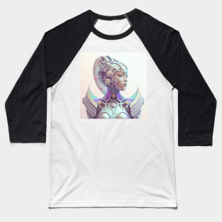 Portrait in Pastel Colors of A Fractal Robot Baseball T-Shirt